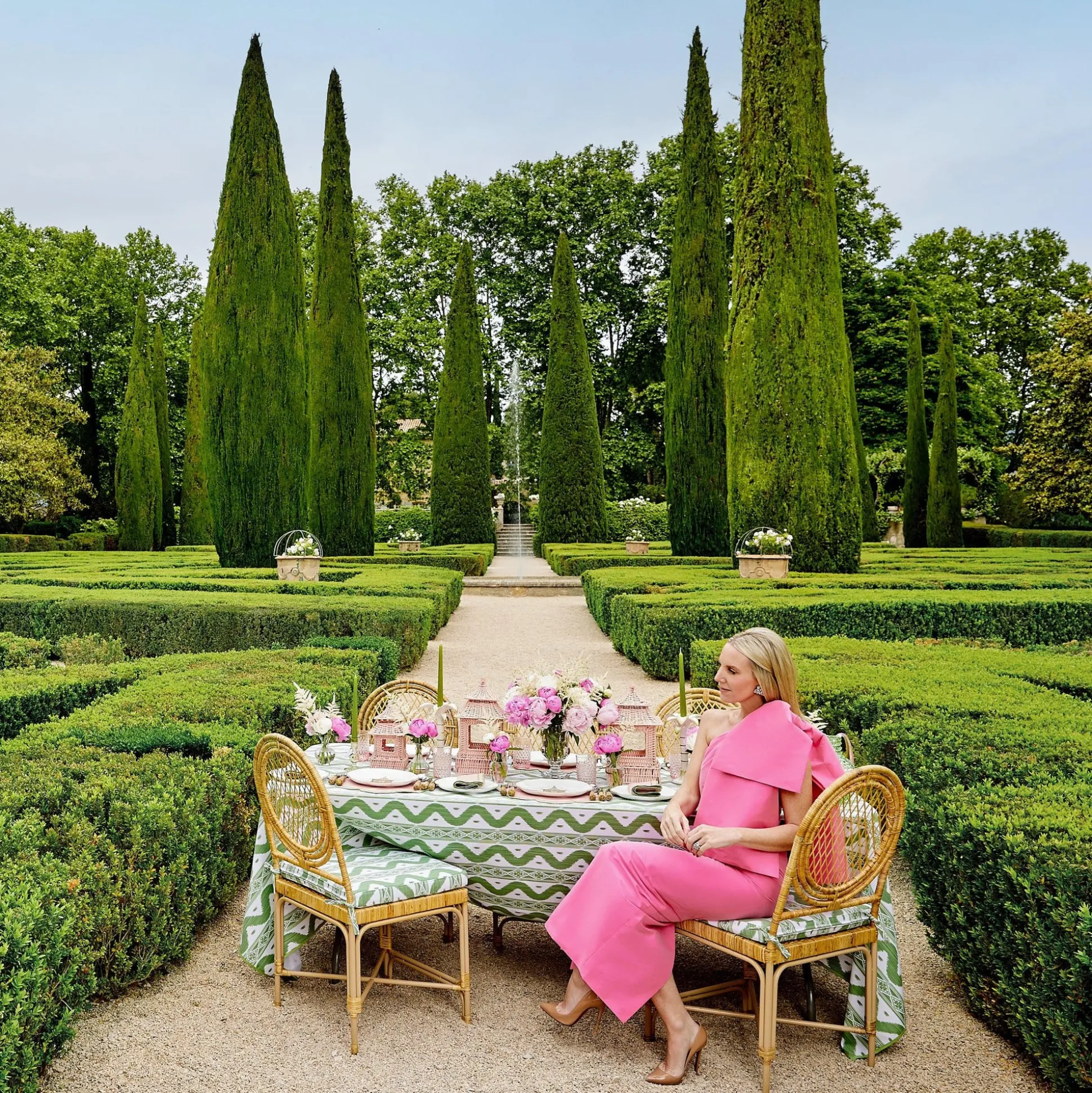 Green Ikat Seat Pad Cushion