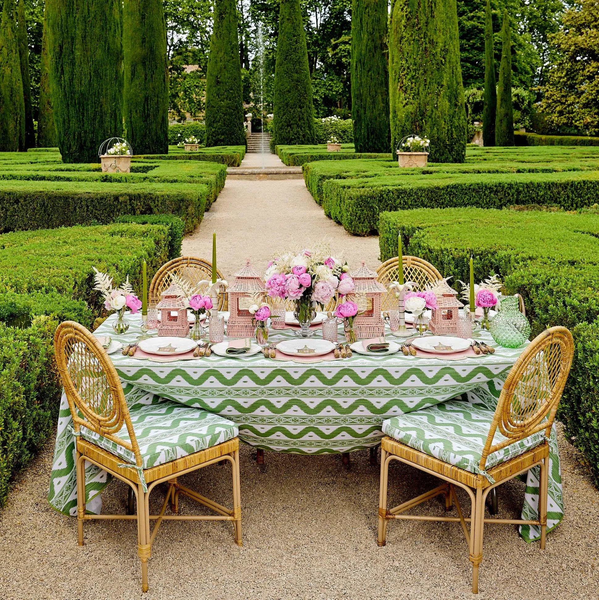 Green Ikat Seat Pad Cushion