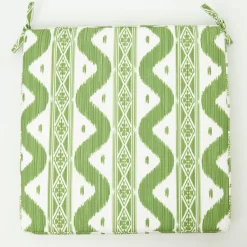 Green Ikat Seat Pad Cushion