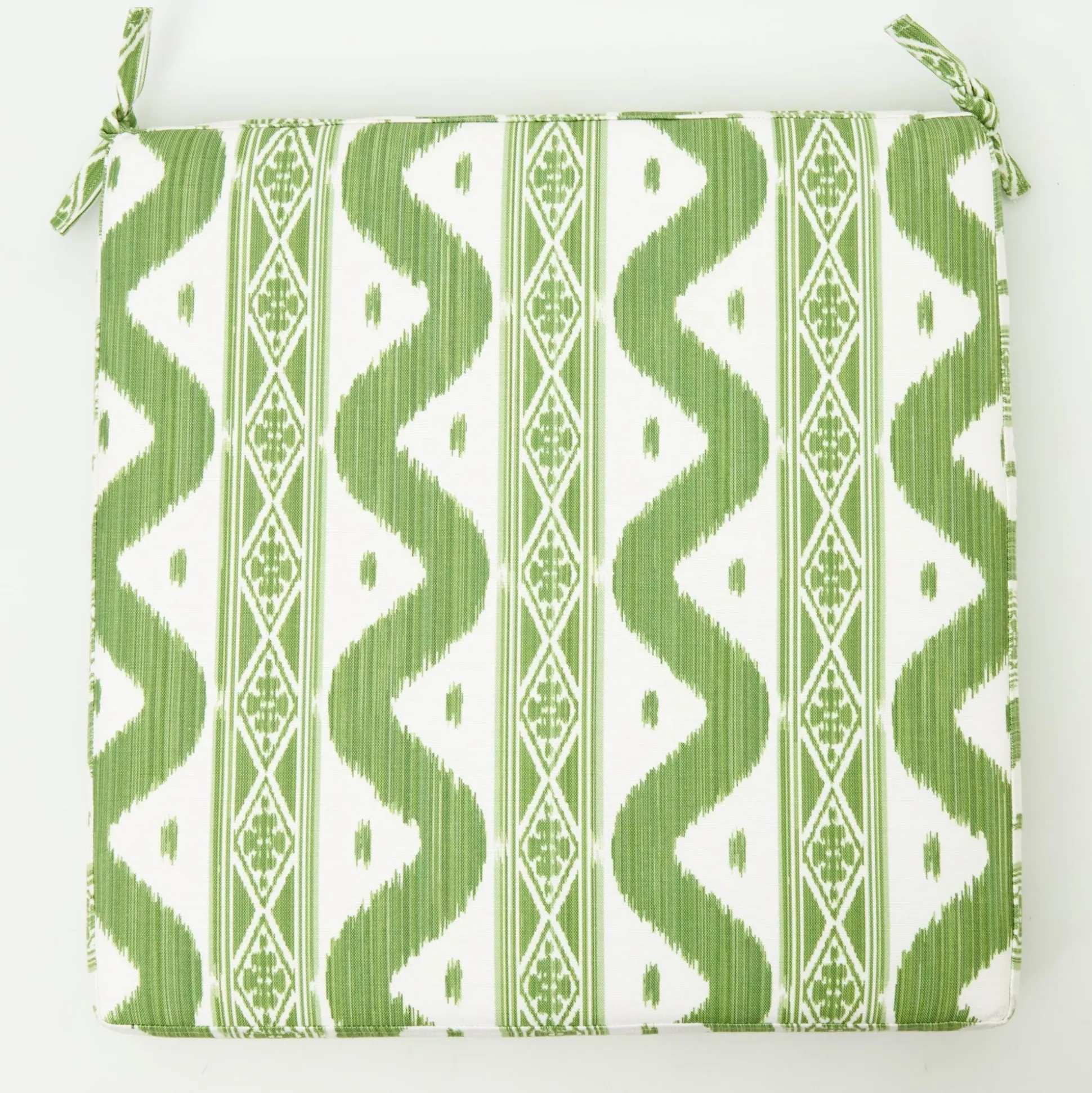 Green Ikat Seat Pad Cushion