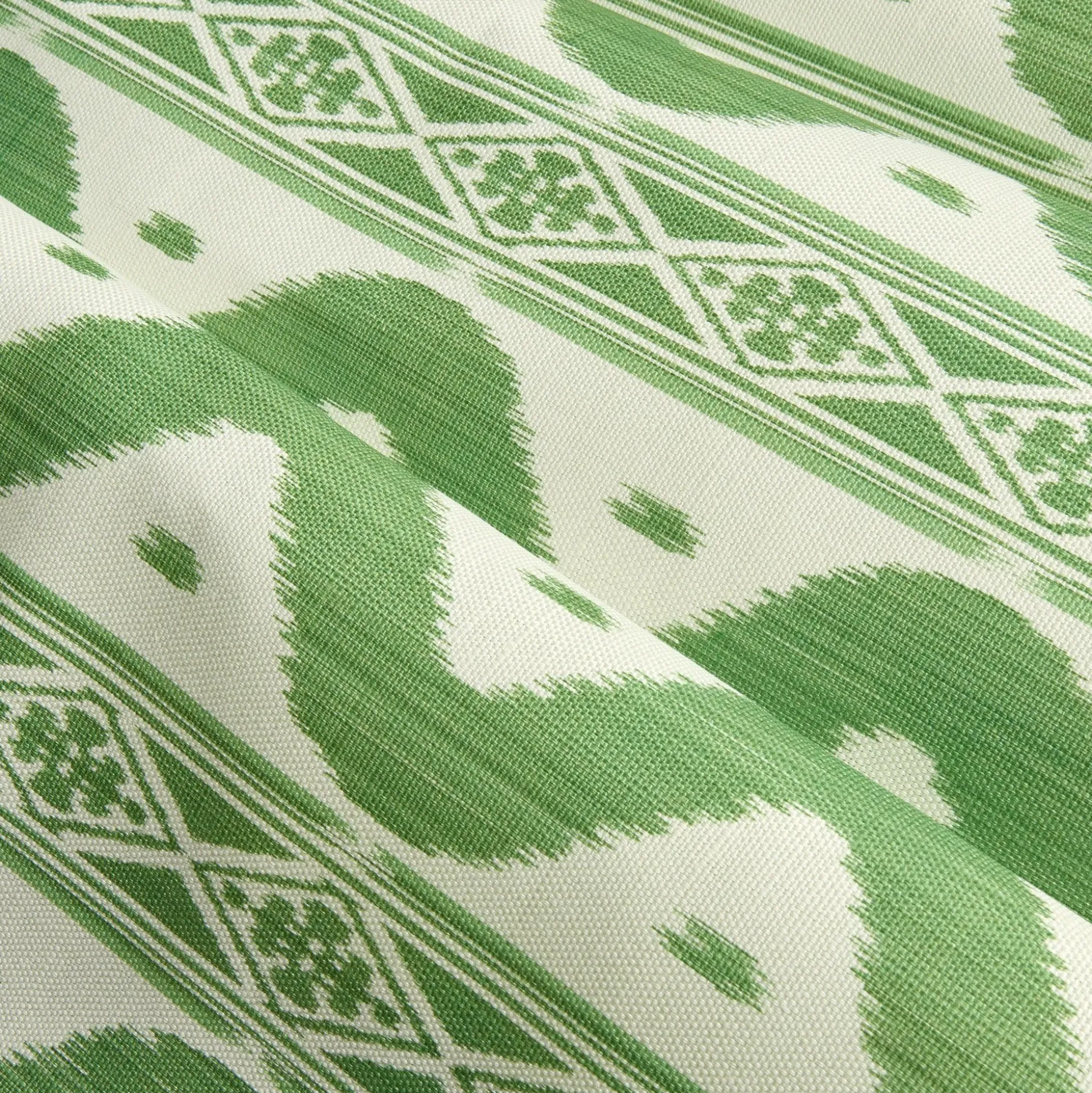 Green Ikat Stripe Fabric