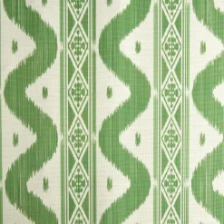 Green Ikat Stripe Fabric