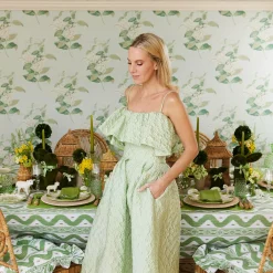 Green Ikat Tablecloth