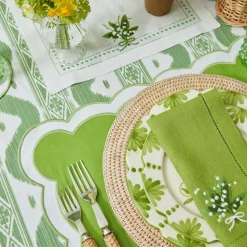 Green Ikat Tablecloth