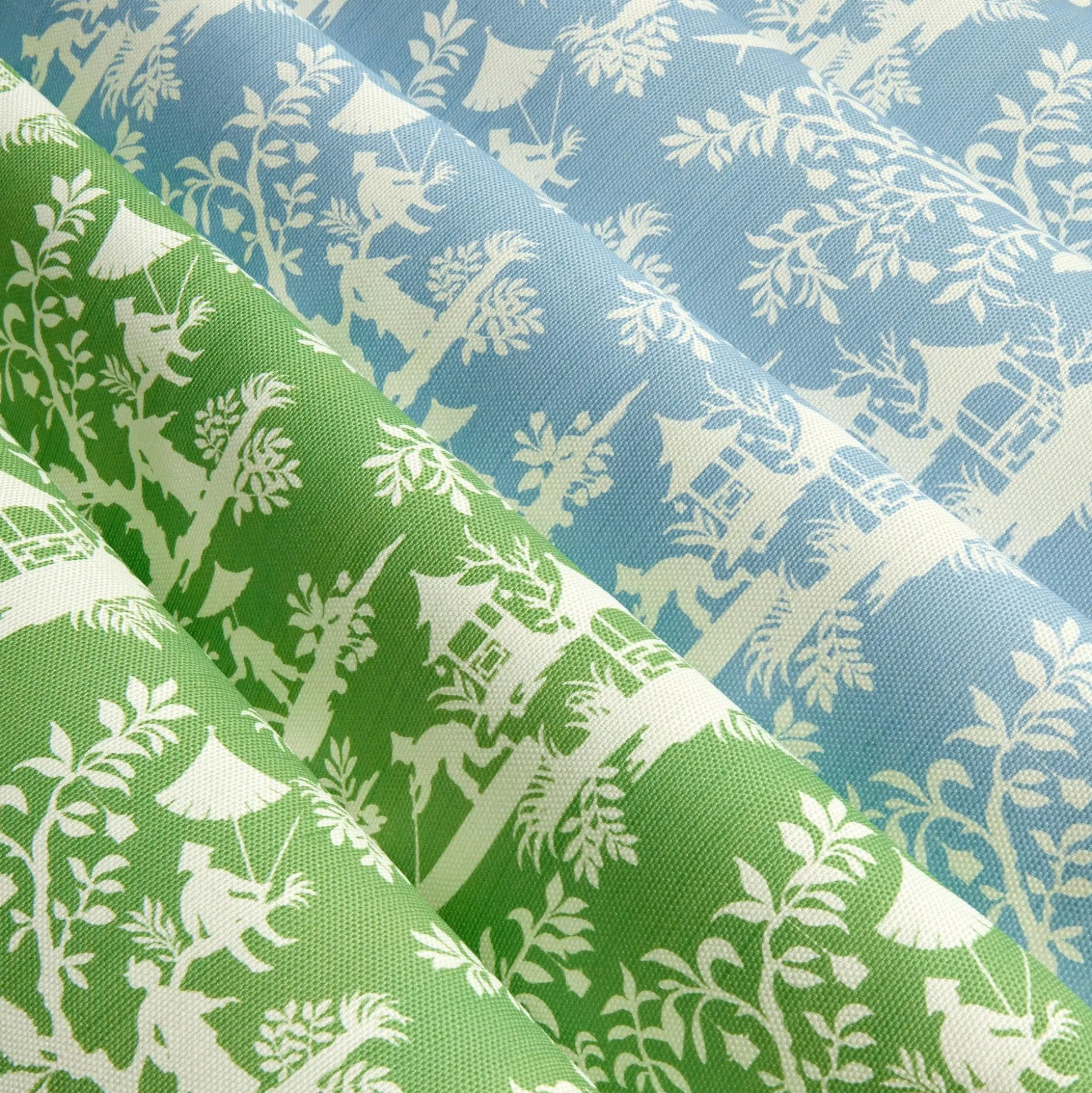 Green Pagoda Garden Fabric