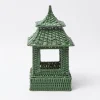 Green Rattan Pagoda Lantern