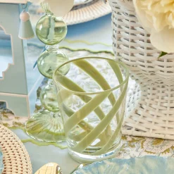 Green Swirl Outdoor Glasses (Set Of 6)