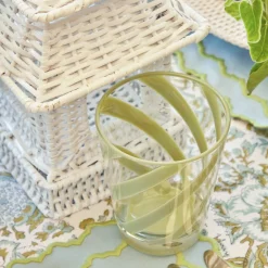 Green Swirl Outdoor Glasses (Set Of 6)