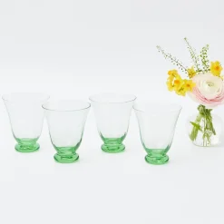 Green Tulip Water Glass (Set Of 4)