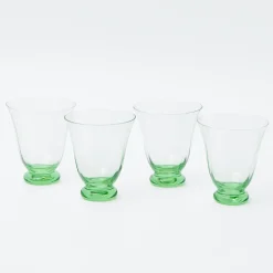 Green Tulip Water Glass (Set Of 4)