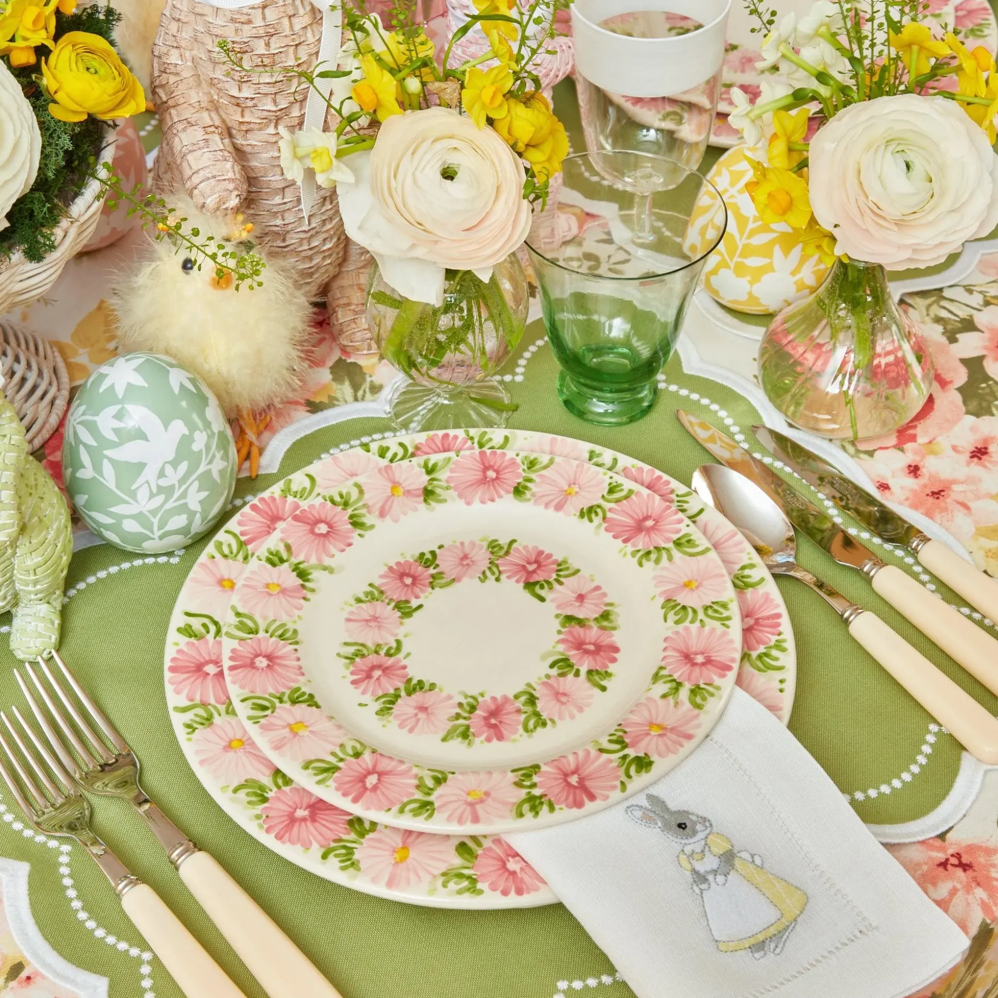 Green Tulip Water Glass (Set Of 4)