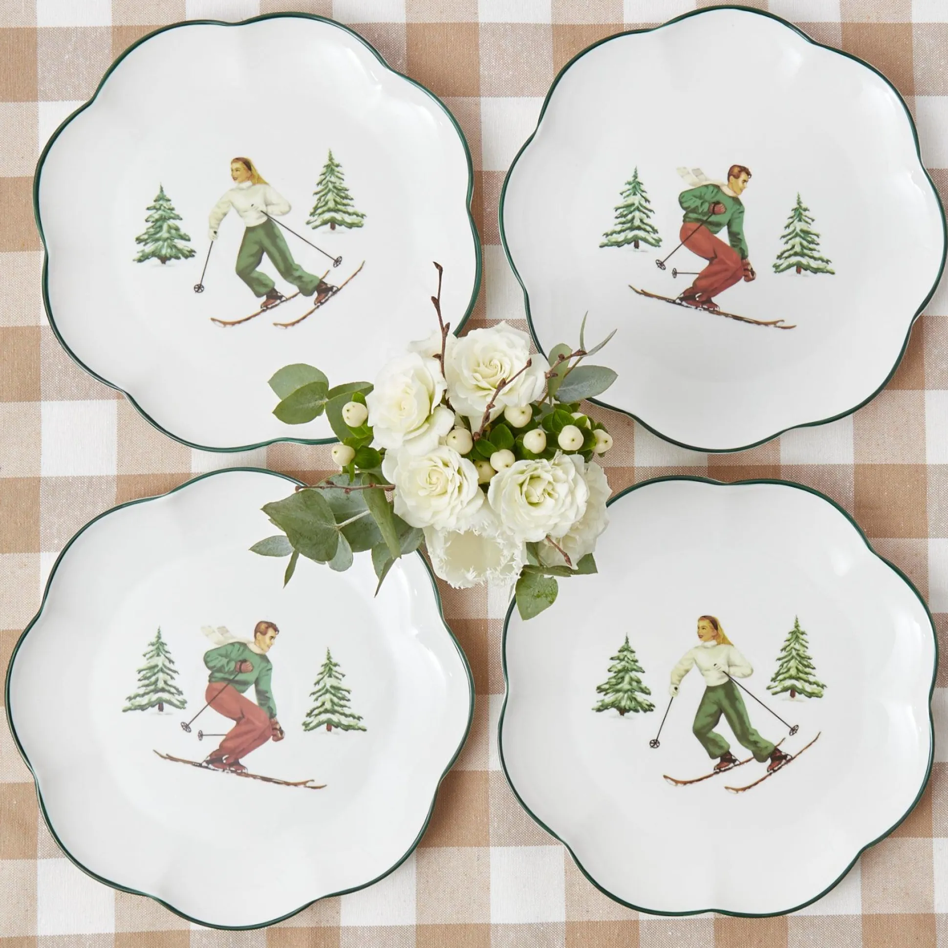 Heidi & Hans Skier Dinner Plate (Set Of 4)