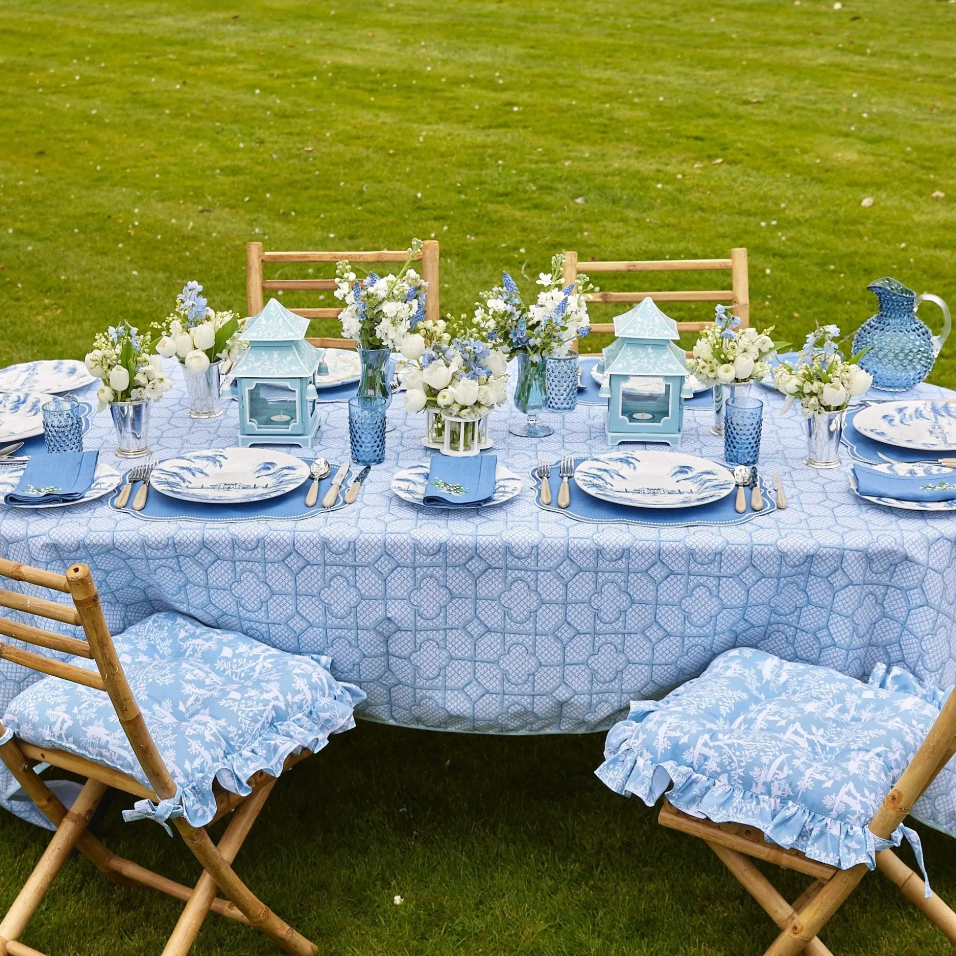 Hobnail Navy Glasses & Jug Set