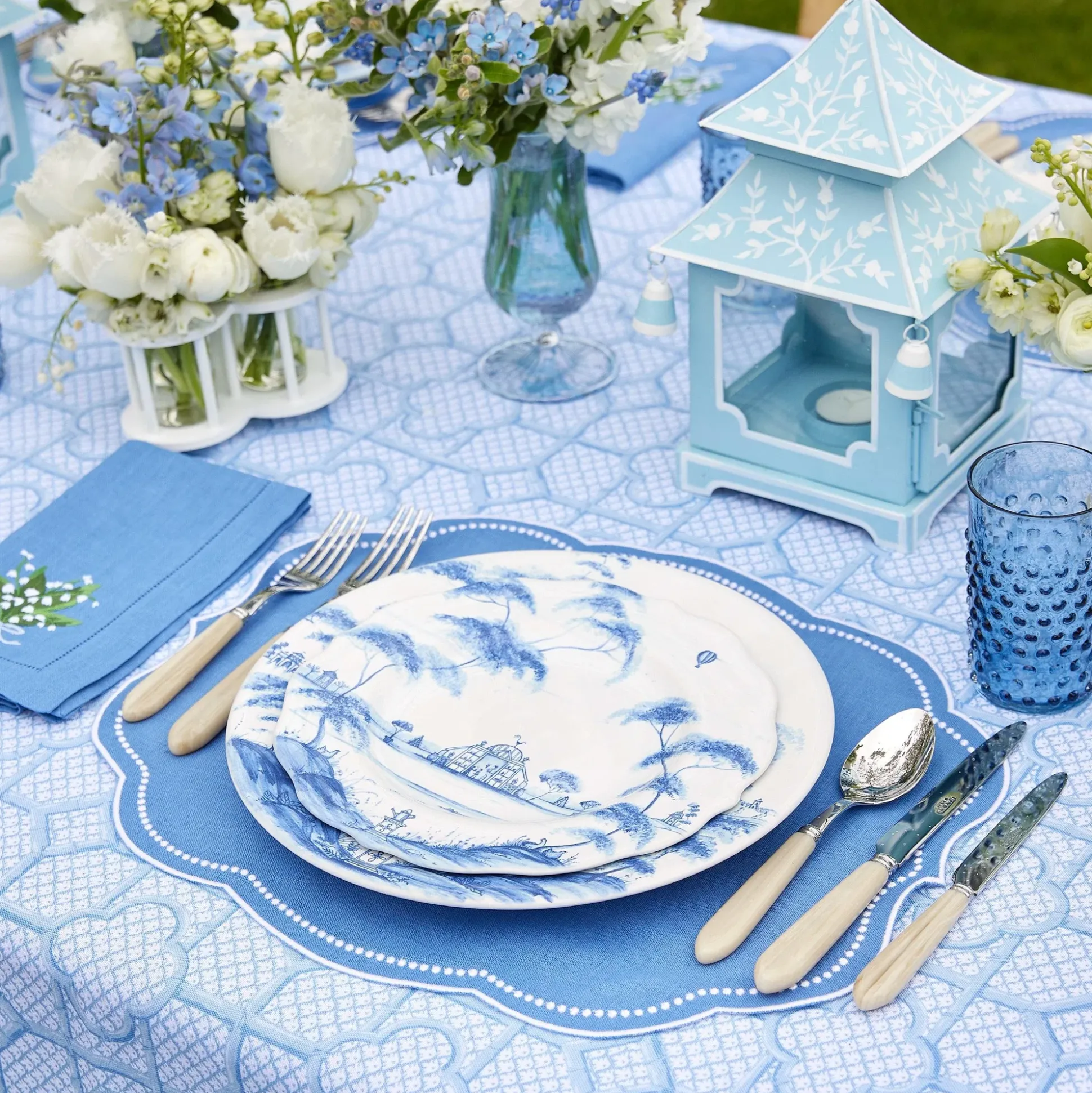 Hobnail Navy Glasses & Jug Set