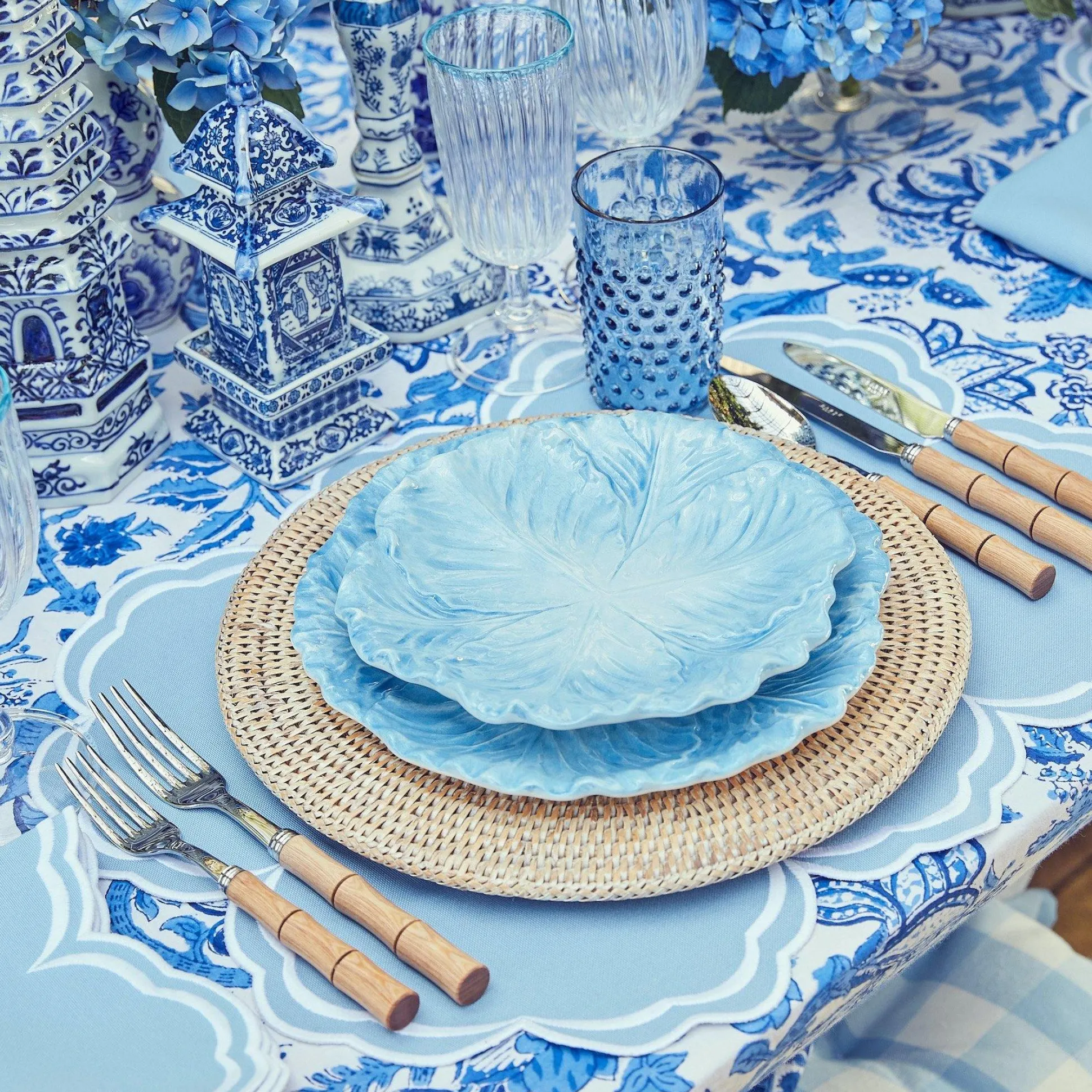 Hobnail Navy Glasses & Jug Set