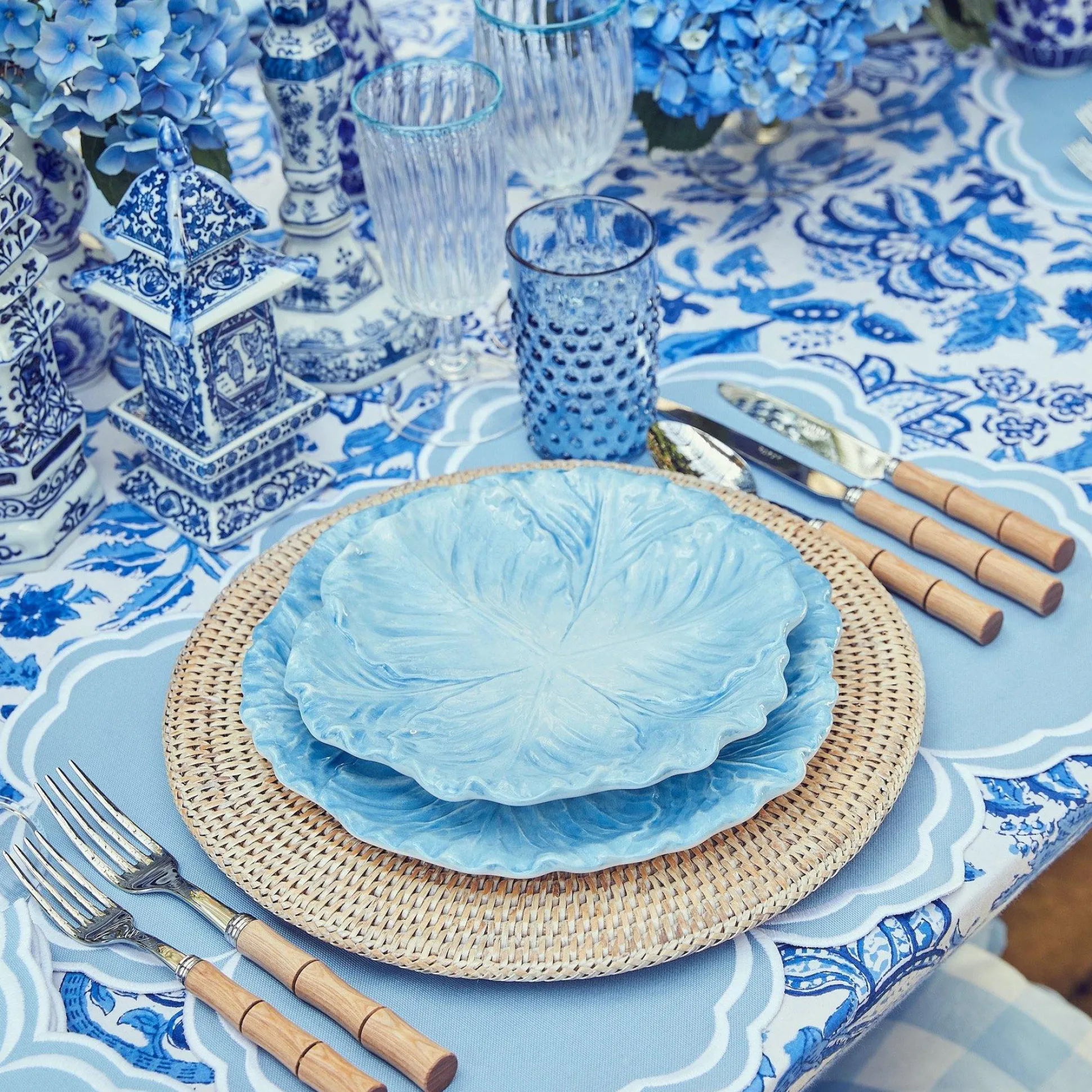 Hobnail Navy Glasses (Set Of 6)