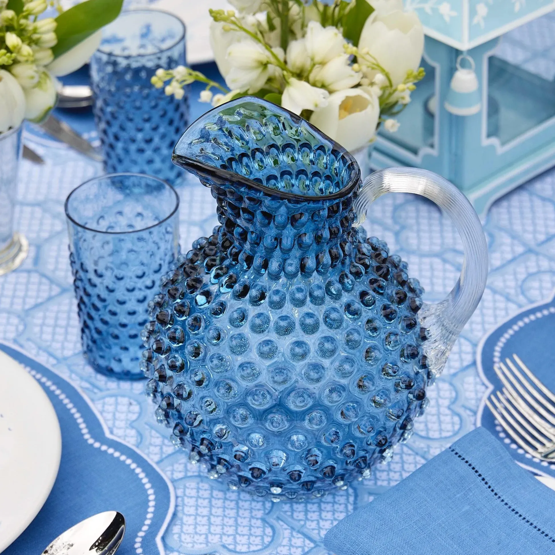 Hobnail Navy Jug
