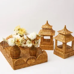 Honey Rattan Pagoda Lantern