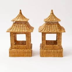 Honey Rattan Pagoda Lantern