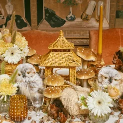 Honey Rattan Pagoda Lantern