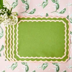Isla Green & Pink Placemats & Napkins (Set Of 4)