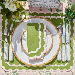 Isla Green & Pink Placemats & Napkins (Set Of 4)