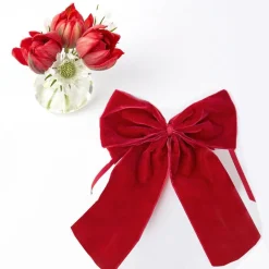 Large Ruby Red Velvet Bow