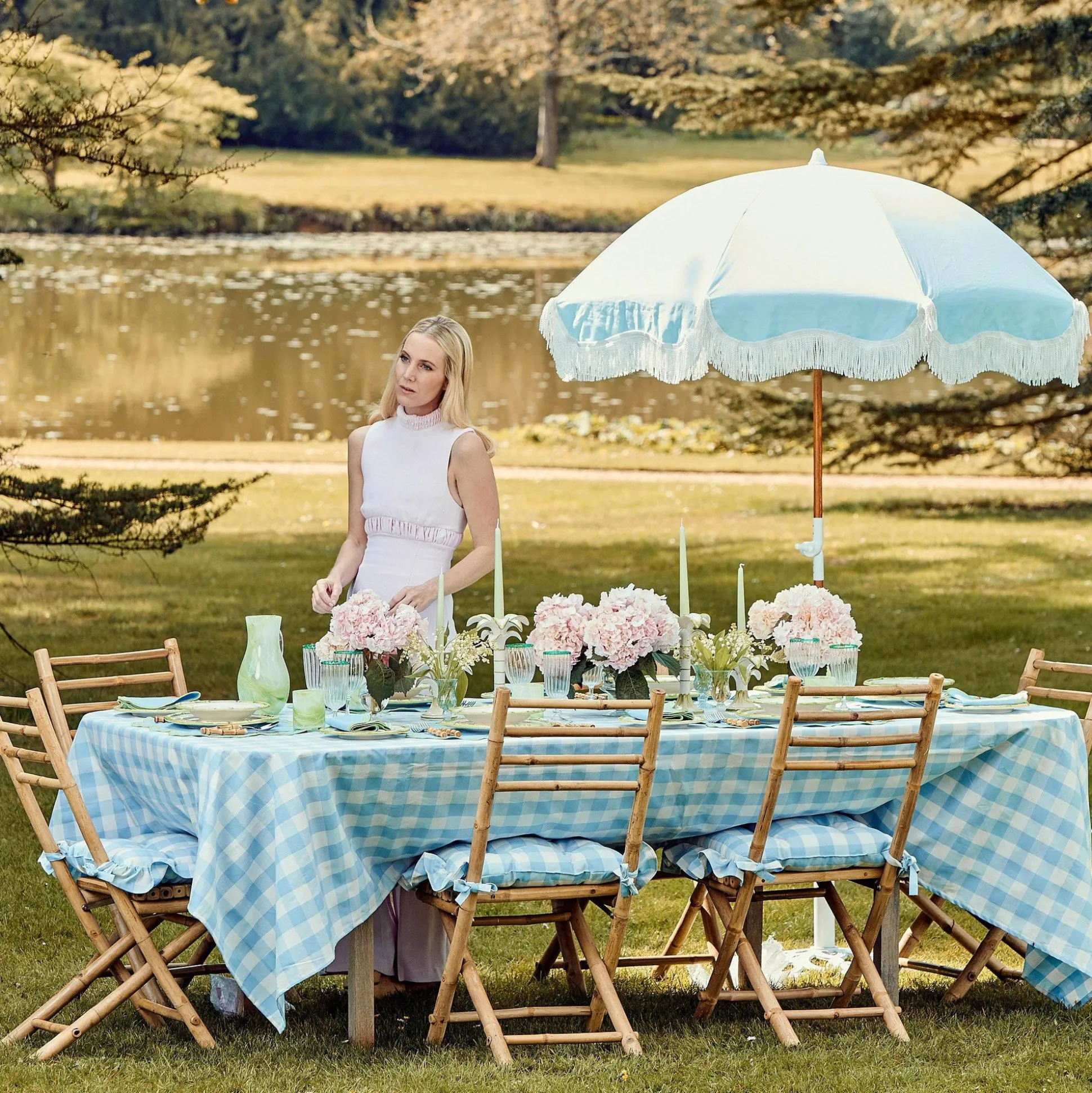 Large White Palm Candle Holder