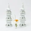 Large White Porcelain Pagodas (Pair)