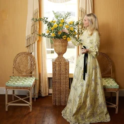 Liliana Scalloped Rattan Urn