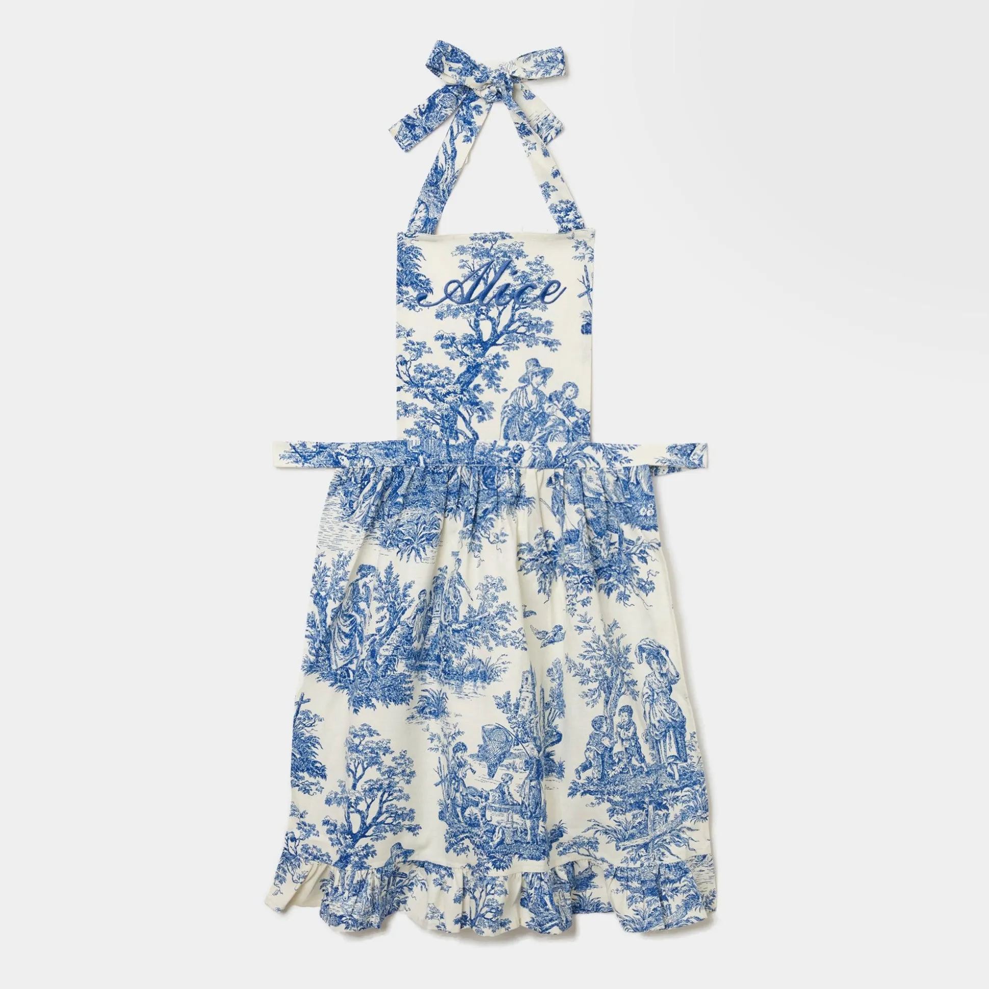Lilibet Toile Frilled Apron