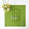 Lily Of The Valley Green Linen Napkins (Set Of 4)