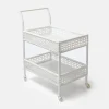 Lorenzo White Rattan Bar Cart
