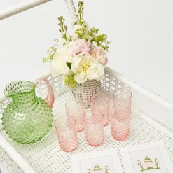 Lorenzo White Rattan Bar Cart