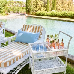 Lorenzo White Rattan Drinks Tray