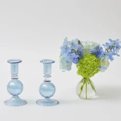 Madeline Azure Candle Holders (Pair)