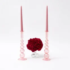 Marguerite Pink Candle Holders (Pair)