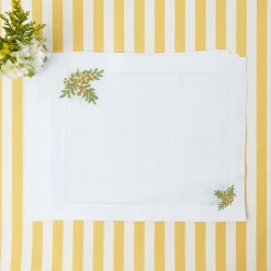 Mimosa White Linen Placemats (Set Of 4)