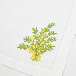 Mimosa White Linen Placemats & Napkins (Set Of 4)