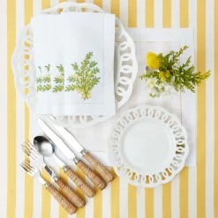 Mimosa White Linen Placemats & Napkins (Set Of 4)