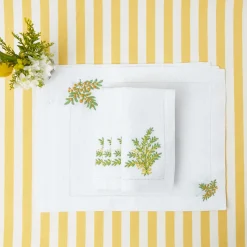 Mimosa White Linen Placemats & Napkins (Set Of 4)