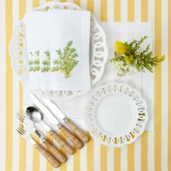 Mimosa White Linen Placemats & Napkins (Set Of 4)