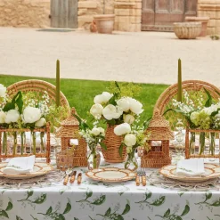 Mini Natural Rattan Pagoda Lanterns (Pair)