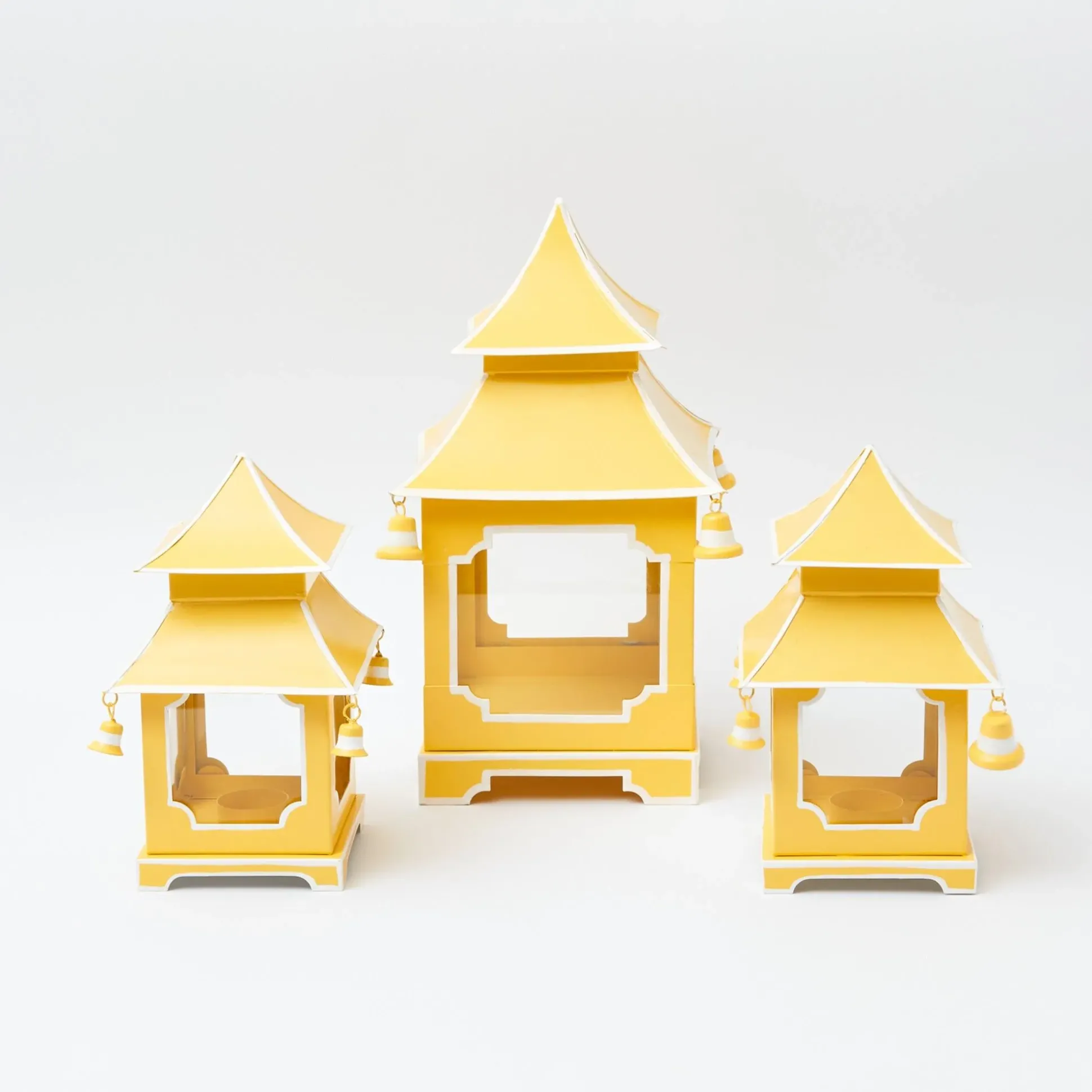Mini Yellow Pagoda Lantern (Pair)