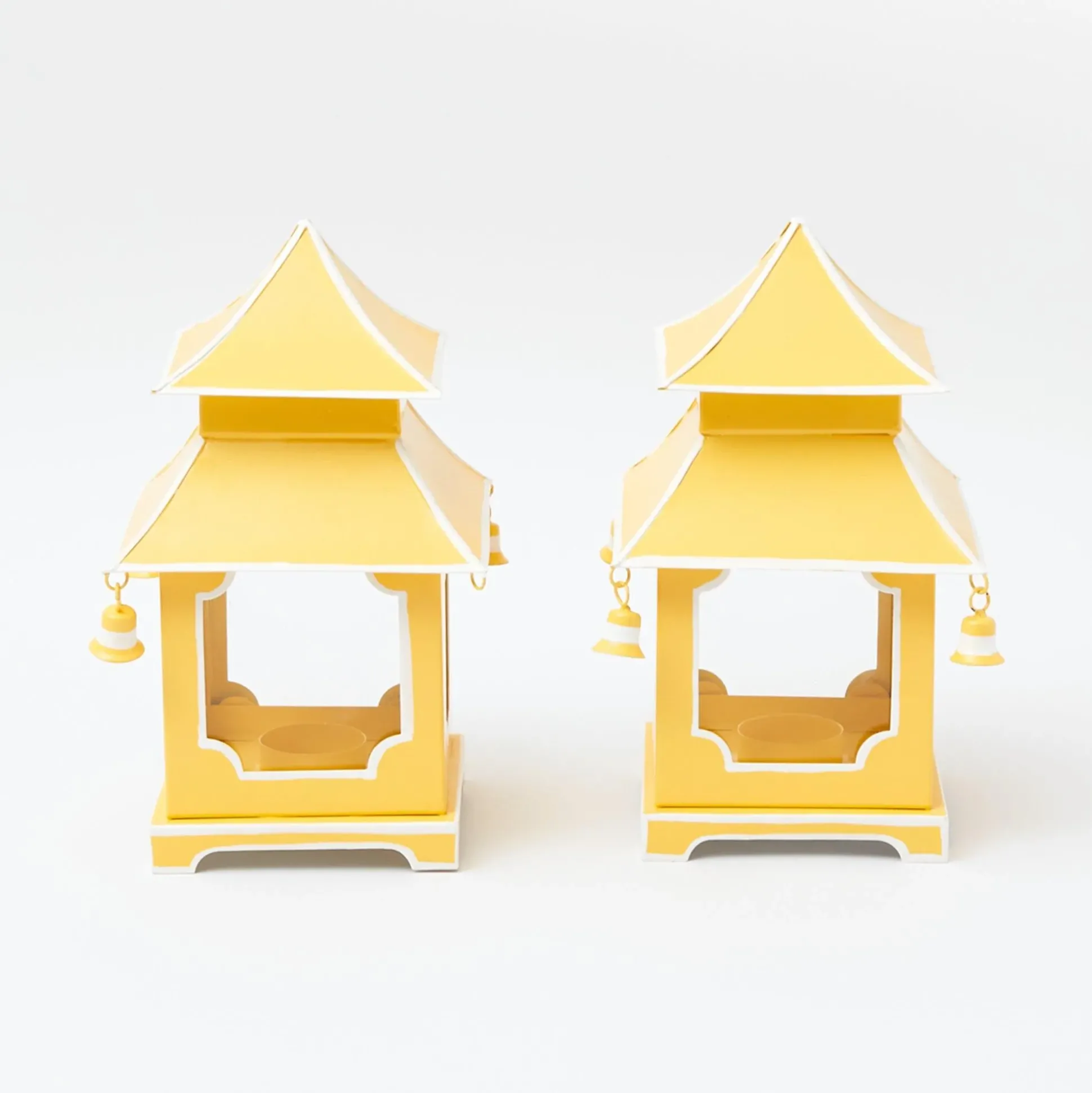 Mini Yellow Pagoda Lantern (Pair)
