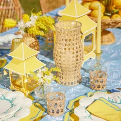 Mini Yellow Pagoda Lantern (Pair)