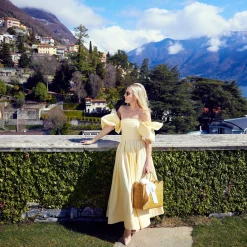 Mrs. Alice Rattan Tote Bag (White Bow)