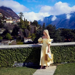 Mrs. Alice Rattan Tote Bag (White Bow)