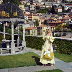 Mrs. Alice Rattan Tote Bag (White Bow)