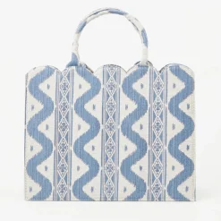 Mrs. Alice Tote Bag (Blue Ikat)